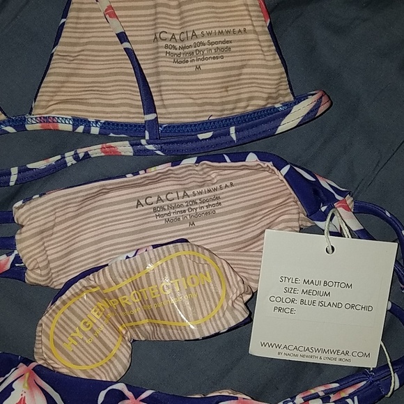 Acacia blue island orchid santorini maui bikini M - Picture 7 of 7